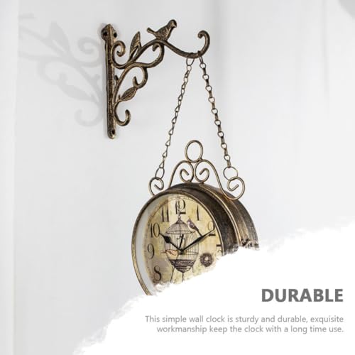 Horloge murale vintage double face industrielle pour décoration intérieure extérieure