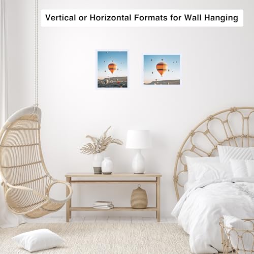 Image of JCJMY 11x12 Picture Frame White for Wall Hanging or Tabletop, Wall Mounting Horizontally or Vertically, 11 x 12 Wall Gallery Poster Photo Frame with Shatter Resistant Plexiglass, White
