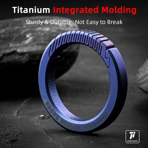 Image of FEGVE Integrated Titanium Round Carabiner Key Clip with 2 Key Rings