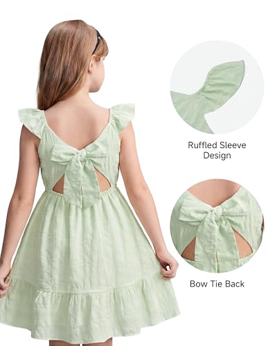 Stelle Girls Flutter Sleeve Tie Back Dress, Pastel Green, 4-5T — view 4