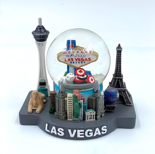Las Vegas City Landmark Snow Globe – “Welcome to Fabulous Las Vegas” Souvenir Collectible Home Décor Gift image 2