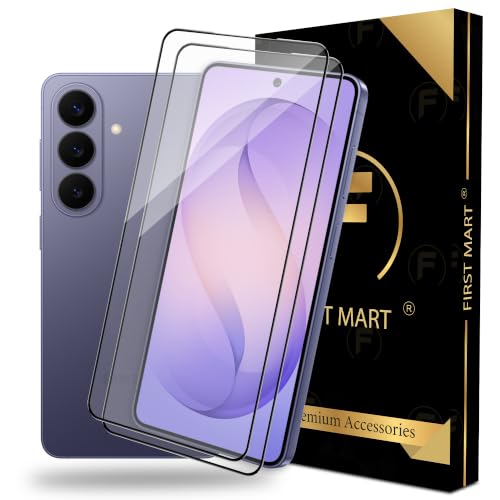 Image of FIRST MART Tempered Glass Screen Protector for Samsung Galaxy S26 - Full-Glue Screen Guard, 3D Edge to Edge, HD Clear, Bubble-Free, Case-Friendly, Black, Pack of 2