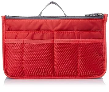 Keetly Travel Insert Handbag Organizer Purse Large Liner Tidy Bag Pouch | Multipurpose Handbag | Women Travel Insert Handbag Organizer (Red)-image-25