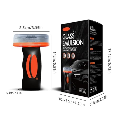 2026 Q4 Glass Guard, Glass Emulsion Car Oil Film Cleaner, Automotive Oil Film Cleaning Brush Glasss Compound Roll On, Windshield Cleaner Tool for Clear Visibility, All Type of Vehicles (1set)