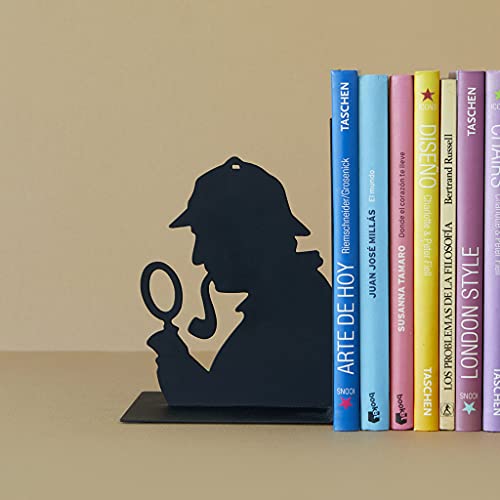 Balvi - Sherlock Schwarze Buchstützte aus Metall. Originelles Design