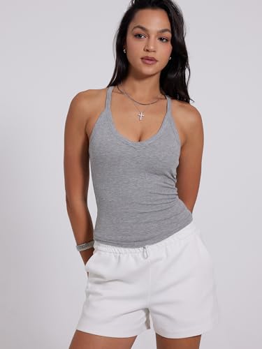 Image of Danysu V Neck Racer Back Tank Tops for Women Padded Fitted Long Basic Cami
