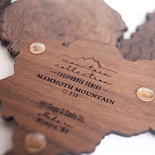 California Mountains Wooden Coasters | Mammoth Mountain, Mt. Shasta, Mt. Tom, Mt. Williamson #TOP3