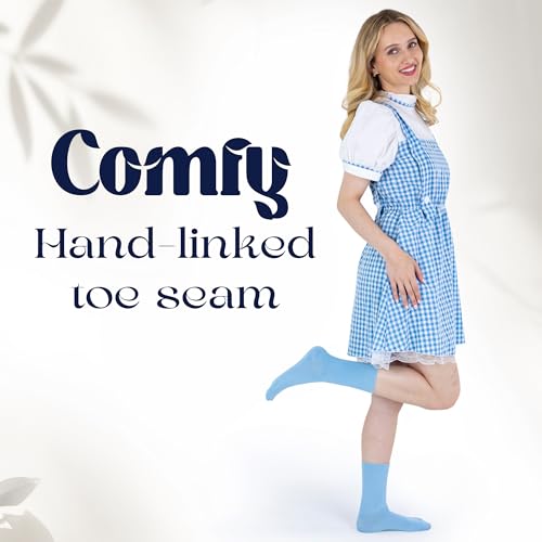 Womens Soft Rayon from Bamboo Dress Socks Crew Seamless Toe Turn Cuff Socks 3-6 Pairs2