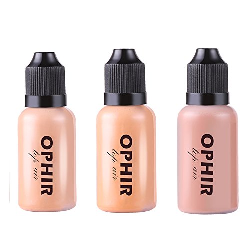 Ophir Airbrush Makeup System Kit Air Compressor Cosmetic Airbrush Makeup Set With Eyebrow Template 3 Air Brush Foundation In 1 Ounce Bottles Includes Blush, Bronzer, Highlighter And Lipstick Concealer #TOP2