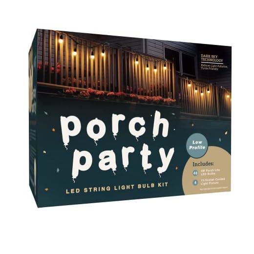 Miracle LED 12-Socket Porch Party String Lighting Kit with 3W Low Profile Porch Lite Bulbs Replacing 60W Each (4-Pack)