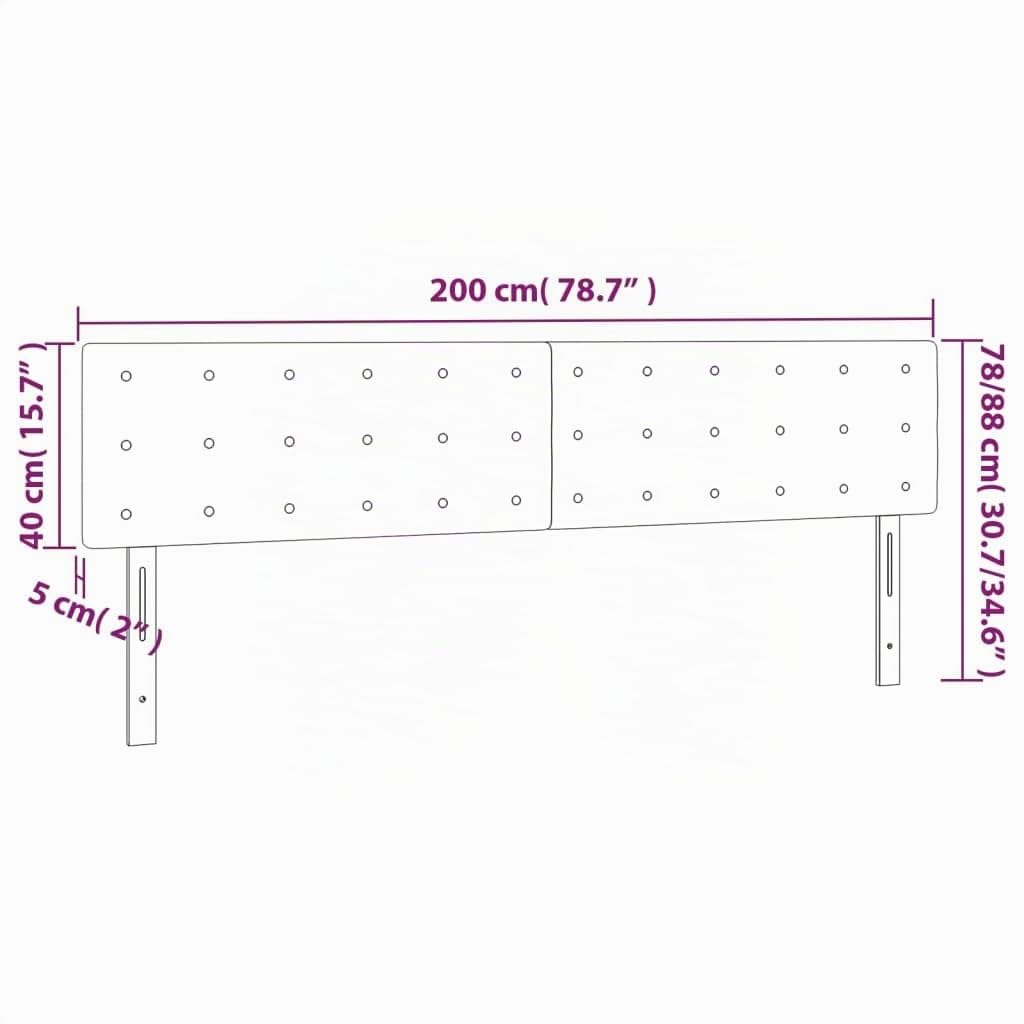 vidaXL Têtes de Lit Meubles de Chambre à Coucher Accessoires de Lit Simple Têtes de Cadre de Lit Intérieur Gris 200x5x78/88 cm Similicuir