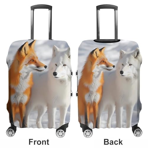 Arctic Wolf And Fox Unisex Luggage Cover Washable Travel Suitcase Case Elastic Baggage Protective Covers M3