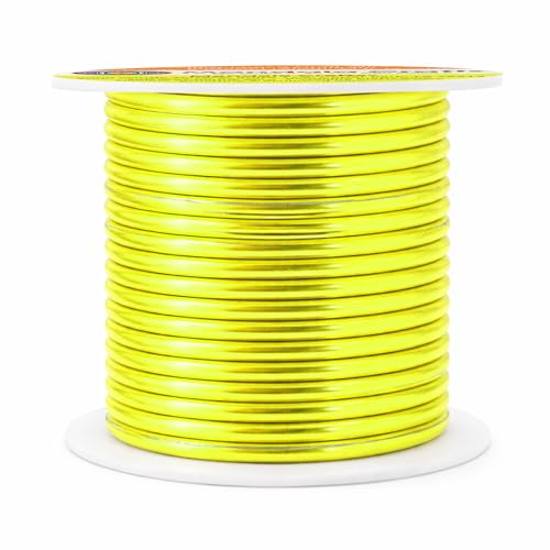 Image of Mandala Crafts 8 Gauge Yellow Green Anodized Aluminum Craft Wire, 32 FT | Colored, Flexible, Bendable, for Bonsai, Armature, Sculpting, Wire Wrapping, Jewelry Making, Weather & Tarnish Resistant