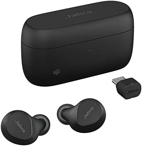 Jabra Evolve2 Buds, Auriculares Bluetooth Intraaurales Inalámbricos, Cancelación Activa de Ruido y Tecnología MultiSensor con 4 Micrófonos, Certificados para MS Teams, Negro