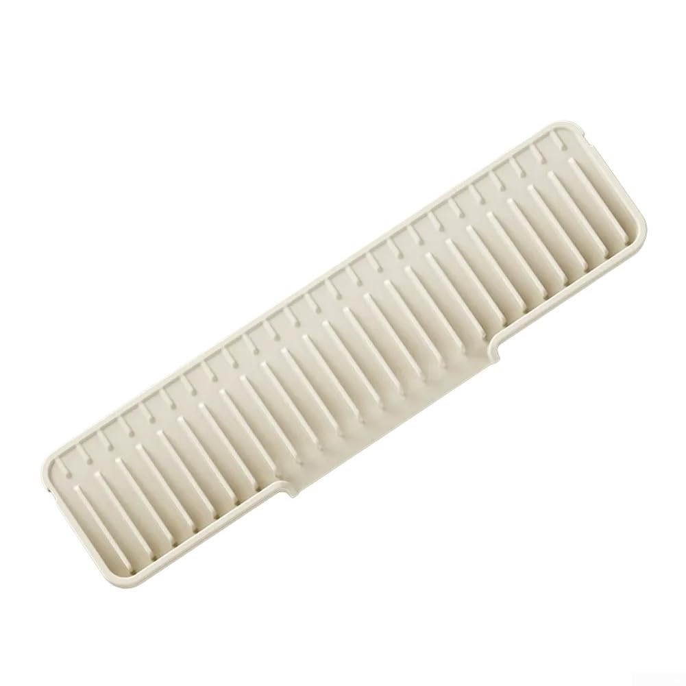 Slim Silicone Sink Drainage Mat,Narrow Edge Design Prevents Splashes,Fast Water Absorption & Drain, Fits Tight Spaces, 50x10cm 60x12cm 35x6cm Drainer Pad for Kitchen Sink (white - 35 * 6CM)