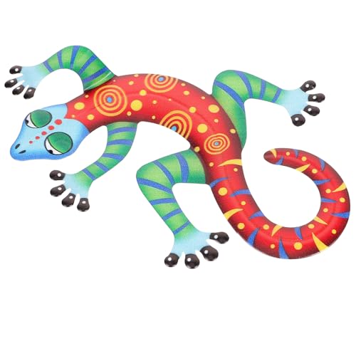 VALICLUD Colgante de Pared Diseño de Gecko Hierro Forjado Decoración de Pared Colorida para Hogar Adorno Resistente para Dormitorio Baño y Estudio Figura Decorativa Artesanal