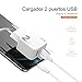 IDUSD Cargador Doble USB 2.4A con Cable 2 Metros USB Tipo C...