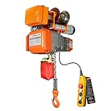 Prowinch 1/2 Ton (1100 lb) 220V 1-Speed Electric Chain Hoist with Integrated Power Trolley, 20 ft Durable G80 Chain, H2 Duty Rating for Efficient and Reliable Lifting in Industrial Applications