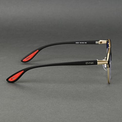 Image of GYNK Square Frame Sunglasses for Men | Premium Metal Frame Sunglasses | Fashion Eyewear for Driving, Travel, Riding, Outdoor Activities, Beach & Daily Wear