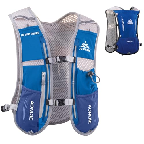 Azarxis Hydration Running Vest Backpack Pack 5L for Women and Men Jogging Trail Race Marathon Cycling Hiking (Blue Backpack Only)