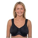 Gemm Ladies Black Sports Bra High Impact Underwired Plus Size Large Bosom (34 J)