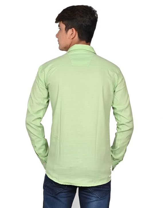 Image of Men's Smart Casual Shirt | Slim Fit | 100% Cotton | Oxford Weave | Office Shirt | Button Down | Striped Trimming Inside Cuff and Collar | Best Shirts for Men