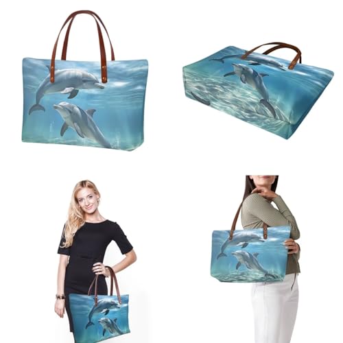 Image of 2PCS Tote Bag for Women Top Handle Purse with Wallet, Hobo Bag Tote Shoulder Bag with PU Cosmetic Bag