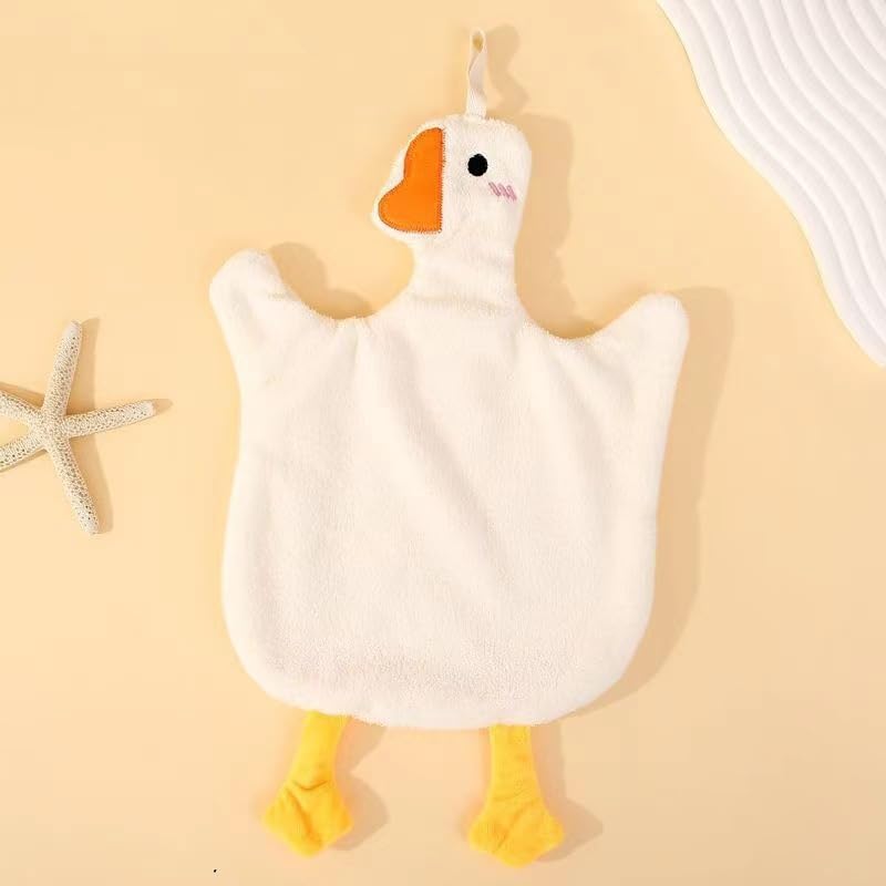 Fuzzy Towels in White - Quick-Drying Decorative Goose Towels for Your Bathroom