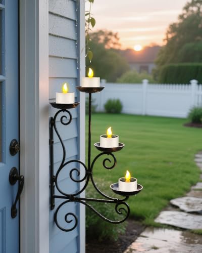 Image of SoulBay 6pcs Solar Power Tea Lights Outdoor Candle Flameless Flicker IP65 Waterproof Rechargeable LED Candles with Dusk to Dawn Sensor for Lantern Garden Camping Party Home Decorations, 2.3 inch x 2 inch