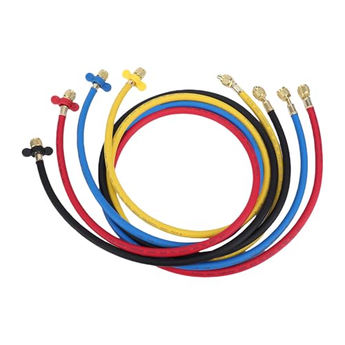 Kit HVAC JTLB para Manómetros de Aire Acondicionado con Válvulas de Seguridad, Mangueras y Adaptadores, Compatible con Refrigerantes R410A, R32, R134A y R22 miniatura 6