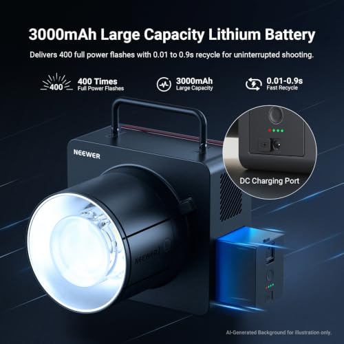 NEEWER Q6 600Ws 2.4G TTL Outdoor Studio Flash