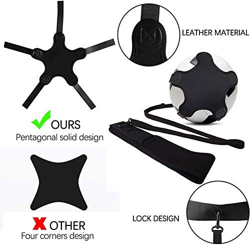 Kai Xin Solo Soccer Trainer,Hand Free Football Kick Training AidsSolo Skill Practice Equipment for Kids Adult with Elastic Adjustable Waist Belt，Fits Size 3,4,5 Footballs Volleyball Rugby - Thumbnail 6