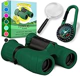 Fernglas für Kinder - Optimales Geschenk für Jungen und Mädchen - Starke Vergrößerung 8X21 – Umfangreiches Set inklusive Lupe & Kompass – Spielzeug für Kinder 3-12 Jahre