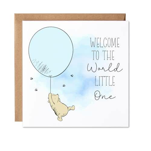 Maise & Rose New Baby Card | Baby Boy Welcome To The World Card | Winnie The Pooh New Arrival Card | Congratulations On Your New Baby | P6 - View 2