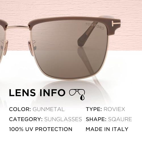 Tom Ford FT0997-H HUDSON-02 Square Shape Sunglasses + Bundle With eSHADES Eyewear Cleaning Kit4