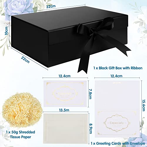 Set Scatola Regalo, Scatola Regalo Nero con Nastro...