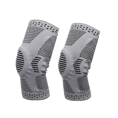 膝サポーター 膝痛 膝用サポーター 2枚セット 保護 痛み 軽減 怪我防止 シリコン スポーツ ランニング マラソン 登山 ゴルフ バレーボール 高齢者 介護 男女兼用 (グレー2枚, XL 太モモ周り:48-55cm)