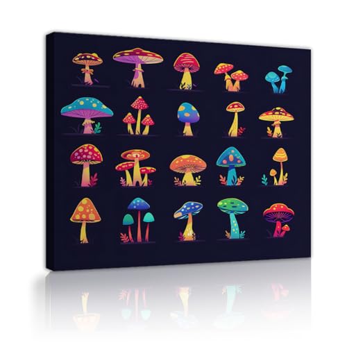 Champignons magiques affiche botanique vintage YUNART cadre intérieur déco murale 35x45