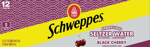 Schweppes Black Cherry Seltzer, 12 fl oz cans, 12 pack - Thumbnail 2