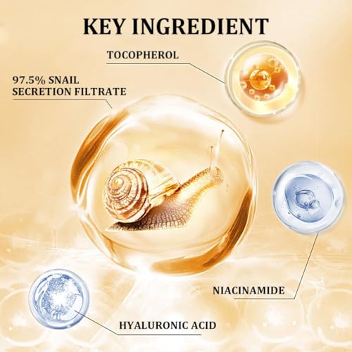 Snail Mucin Serum 100ML, 97% Snail Secretion Filtrate with Hyaluronic Acid, Power Repairing Essence, Dark Spot Remover, Korean Skincare, Hydrating Serum for Face, Eye, and Neck - Image 4