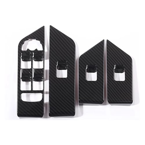 NXHADAZ ランドローバー レンジローバー イヴォーク 2012-2018 対応 ドアウィンドウボタンパネルカバートリム ABSガラスリフト装飾アクセサリー LHD(Carbon fiber pattern)