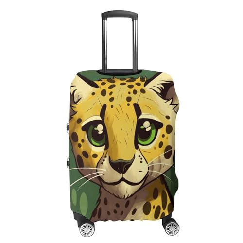 Cute Cheetah Luggage Cover, Washable Elastic Suitcase Cover Protector Fit 18-32 Inch Luggage4