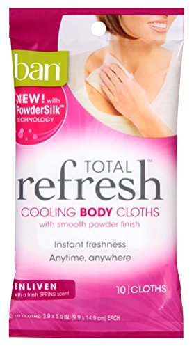 Ban Total Refresh Cooling Body Cloths 10 Count (Enliven) (3 Pack)