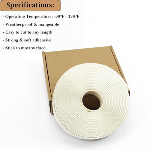 Image of White Butyl Tape RV Sealant Highlight Tape,16.4Ft /5M | Waterproof, Putty Tape for Repair Window Glass and EDPM Boat Sealing Roof Pipe Patching