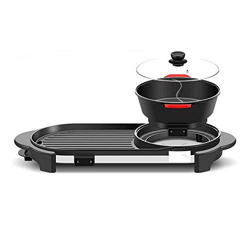 2 in 1 Elektro-Grill Hotpot Rauchfreier Grill und Hot Pot Split Design trennbare Doppeltemperaturregelung 2200 W Elektrischer Grill und Hot