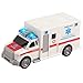 Vokodo Rescue Ambulance Friction Powered 1:20 Scale Toy Car with Lights and Sounds Durable Kids Medical Transport Emergency Vehicle Push and Go Pretend Play Van Great Gift for Children Boys Girls