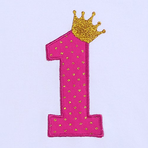 Baby Girls First Birthday Clothes One-Piece Bodysuit 1St Crown Romper+Ruffle Tulle Skirt+Bowknot Headband 3Pcs Set Toddler Infant Smash Cake Outfits For Casual Photo Shoot Hot Pink Age 1 Year Old #TOP3