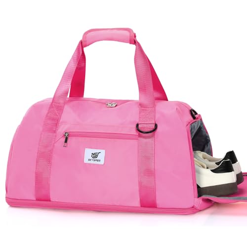 SKYSPER Gym Sports Bags Women Men, with Shoe Compartment & Wet Pocket, Travel Sports Bag, Weekend Carry On Overnight Bag