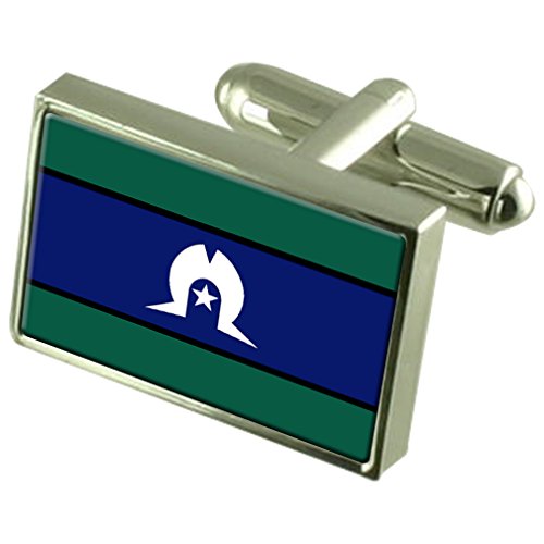 Select Gifts Torres Strait Islanders Sterling Silver Flag Cufflinks