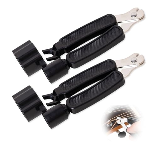 2PCS Guitar String Winder and Cutter Pin Puller,3-in-2 Multi-functional Guitar String Tool for Acoustic Guitar, Electric Guitar, Banjo and More